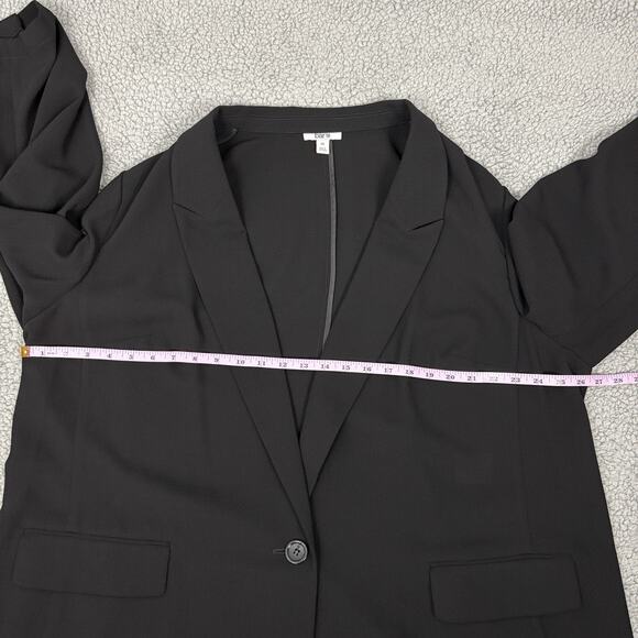 Bar III Women's Plus Size 3X Notched-Collar One-Button Blazer Jacket In Black - Picture 6 of 14